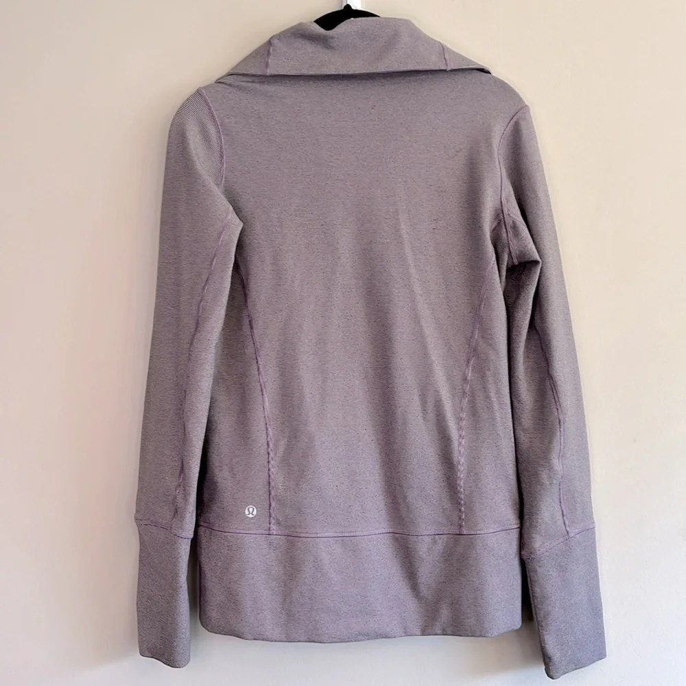 Lululemon Stride Jacket Brushed Lilac Heathered Coal Wee Stripe/Lilac Size 6 - Picture 8 of 8